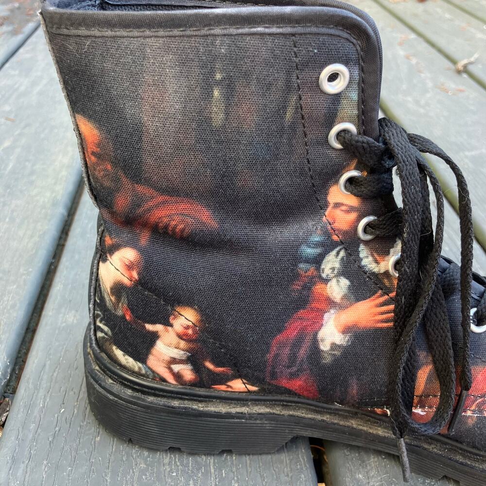 Galartsy Caravaggio lace up boots, renaissance art whimsigoth grunge indie - Picture 3 of 11